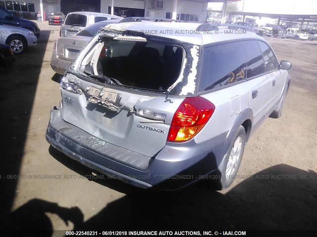 4S4BP61C057352800 - 2005 SUBARU LEGACY OUTBACK 2.5I SILVER photo 4