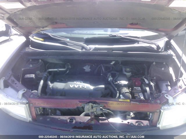 JTLKT334X64074581 - 2006 TOYOTA SCION XB შავი ფოტო 10