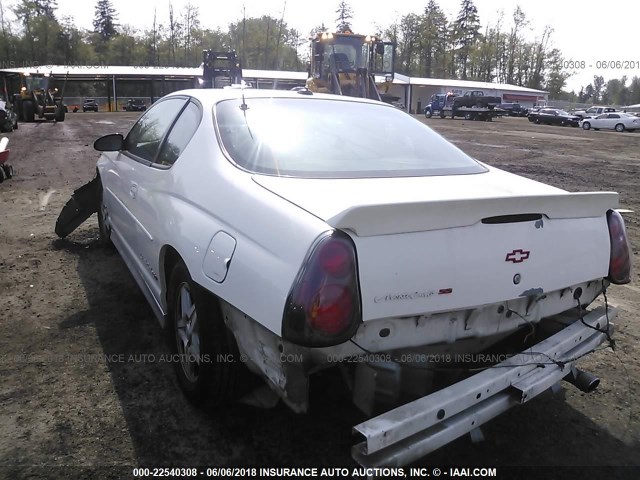 2G1WX15K939231519 - 2003 CHEVROLET MONTE CARLO SS WHITE photo 3