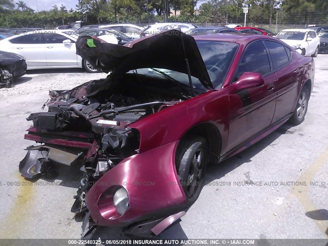 2G2WP522X51195266 - 2005 PONTIAC GRAND PRIX BURGUNDY photo 2