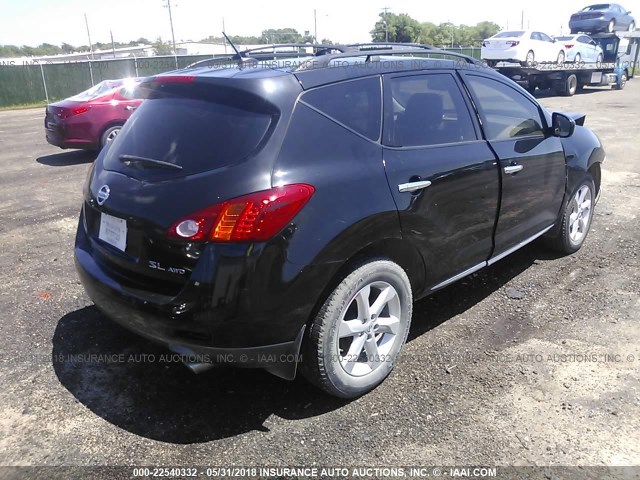 JN8AZ18W09W132361 - 2009 NISSAN MURANO S/SL/LE BLACK photo 4