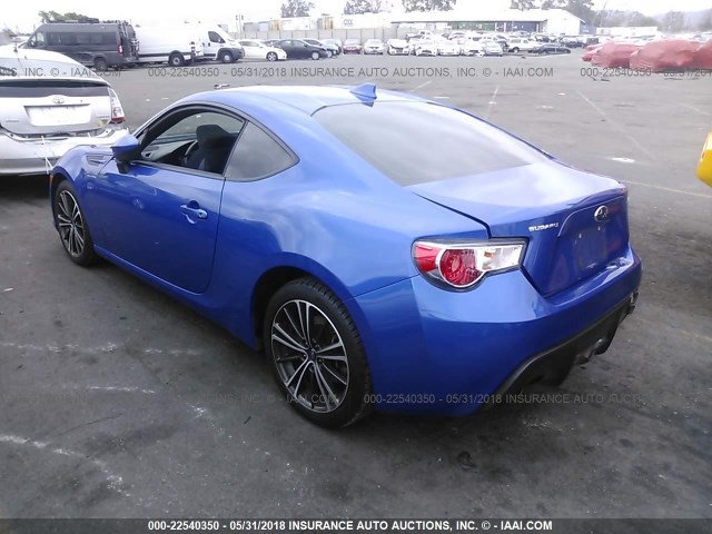 JF1ZCAB13F9602637 - 2015 SUBARU BRZ 2.0 PREMIUM BLUE photo 3