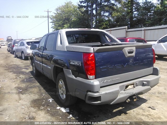 3GNEC13T22G141652 - 2002 CHEVROLET AVALANCHE C1500 BLUE photo 3