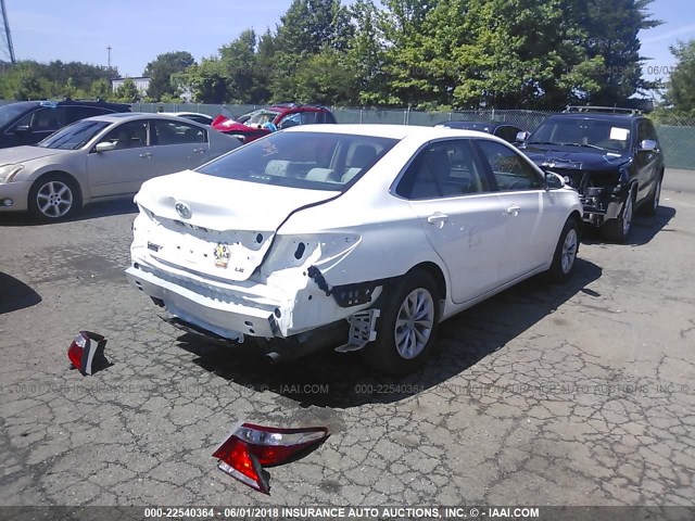 4T4BF1FK8GR584478 - 2016 TOYOTA CAMRY LE/XLE/SE/XSE WHITE photo 4