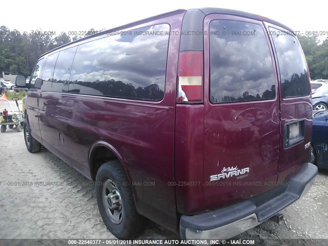 1GJHG39U461250701 - 2006 GMC SAVANA G3500 MAROON photo 3