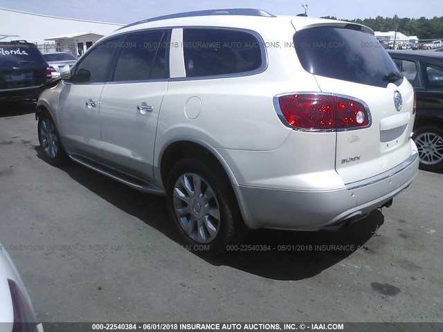 5GAKRCED1BJ412681 - 2011 BUICK ENCLAVE CXL WHITE photo 3