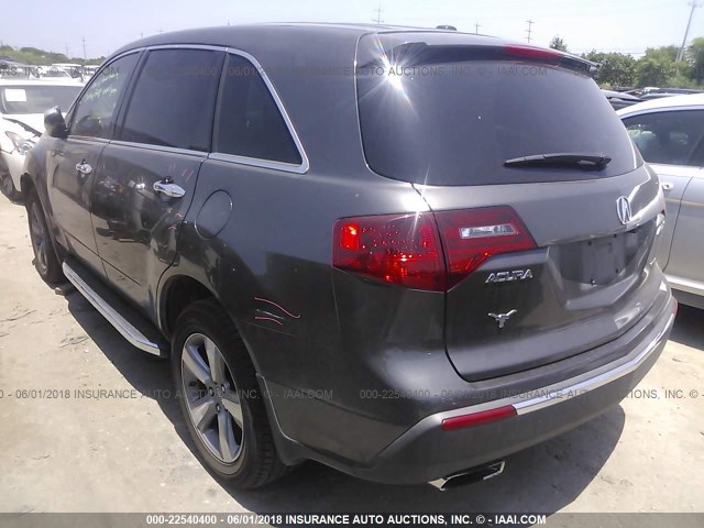 2HNYD2H34CH512324 - 2012 ACURA MDX TECHNOLOGY GRAY photo 3