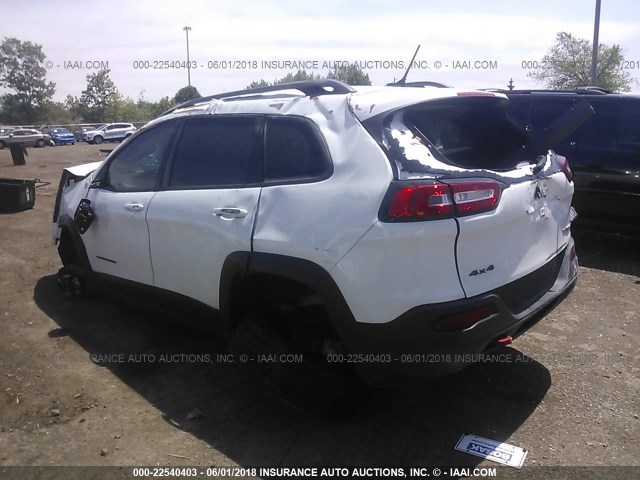 1C4PJMBS9FW770186 - 2015 JEEP CHEROKEE TRAILHAWK WHITE photo 3