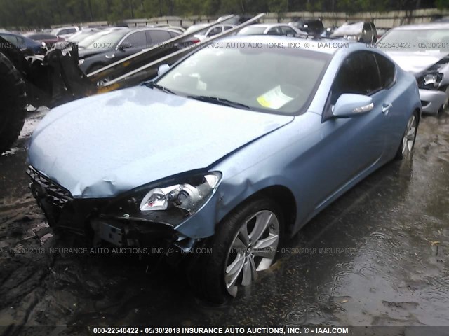 KMHHU6KH2BU050533 - 2011 HYUNDAI GENESIS COUPE 3.8L Light Blue photo 2