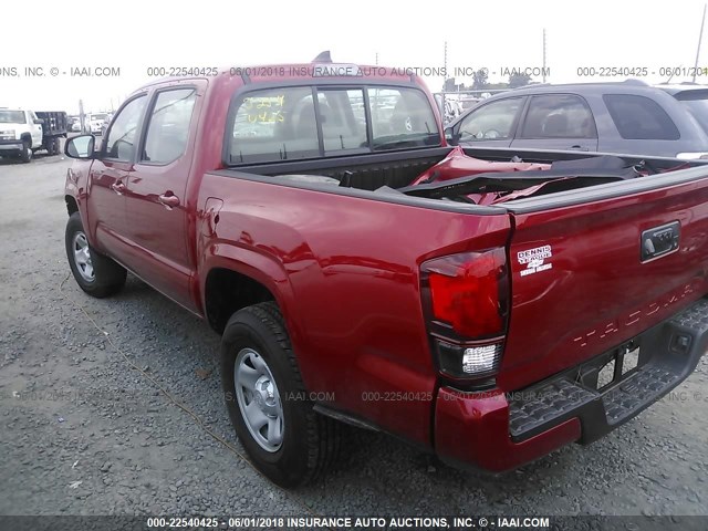 5TFAX5GN8JX109250 - 2018 TOYOTA Tacoma DOUBLE CAB/SR/SR5 RED photo 3