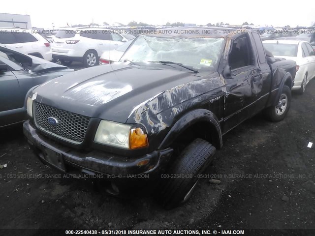 1FTYR14V02TA68899 - 2002 FORD RANGER SUPER CAB BLACK photo 2