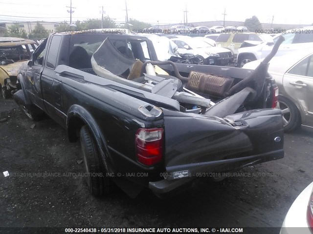 1FTYR14V02TA68899 - 2002 FORD RANGER SUPER CAB BLACK photo 3