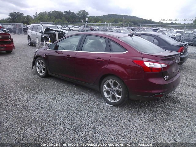 1FADP3J24EL347485 - 2014 FORD FOCUS TITANIUM RED photo 3