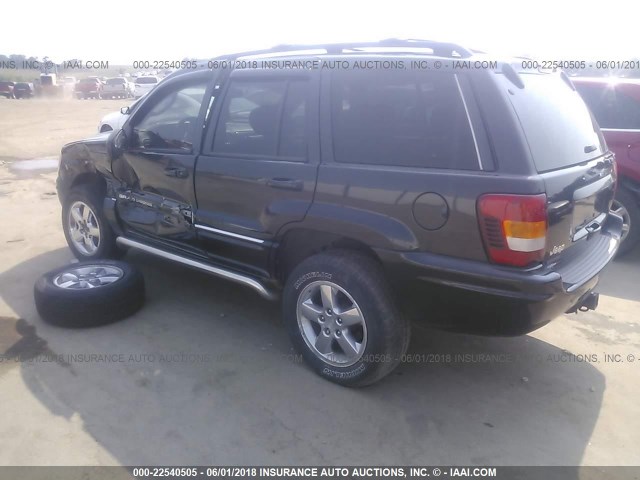 1J8GW68J94C166463 - 2004 JEEP GRAND CHEROKEE OVERLAND BLACK photo 3