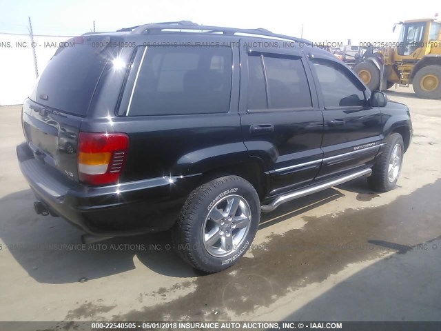 1J8GW68J94C166463 - 2004 JEEP GRAND CHEROKEE OVERLAND BLACK photo 4