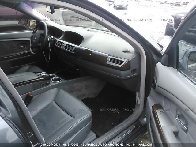WBAGN63545DS56245 - 2005 BMW 745 LI GRAY photo 5