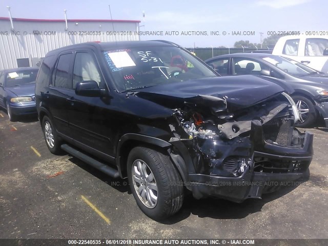 JHLRD78965C010614 - 2005 HONDA CR-V SE/EX BLACK photo 1