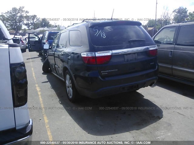 1C4RDJDG7CC212762 - 2012 DODGE DURANGO CREW BLACK photo 3