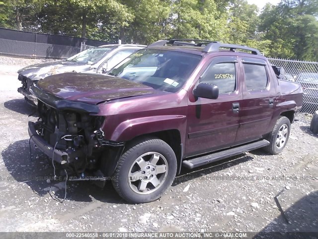 5FPYK1F22DB011639 - 2013 HONDA RIDGELINE RT MAROON photo 2