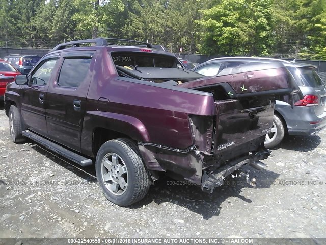 5FPYK1F22DB011639 - 2013 HONDA RIDGELINE RT MAROON photo 3