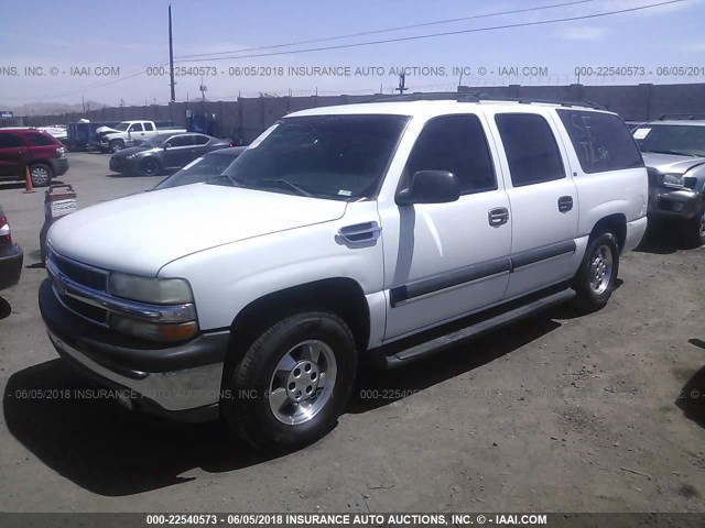 1GNEC16T02J237273 - 2002 CHEVROLET SUBURBAN C1500 WHITE photo 2