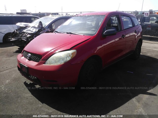 2T1KR32E53C037600 - 2003 TOYOTA COROLLA MATRIX XR RED photo 2