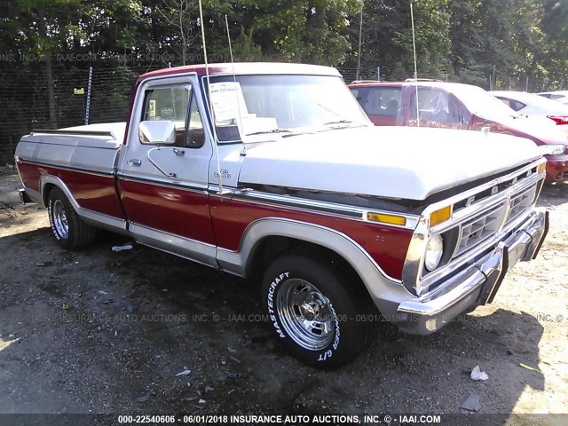 F10GNY75789 - 1977 FORD F100 RED photo 1