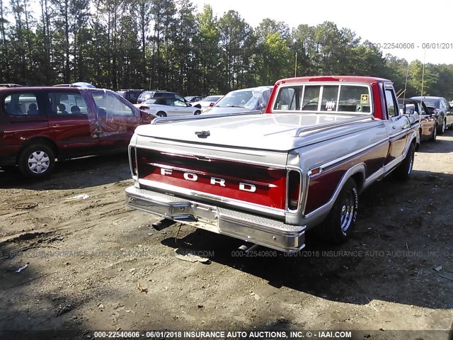 F10GNY75789 - 1977 FORD F100 RED photo 4