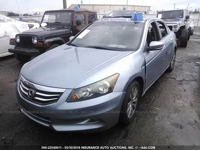 1HGCP3F86CA000088 - 2012 HONDA ACCORD EXL BLUE photo 2