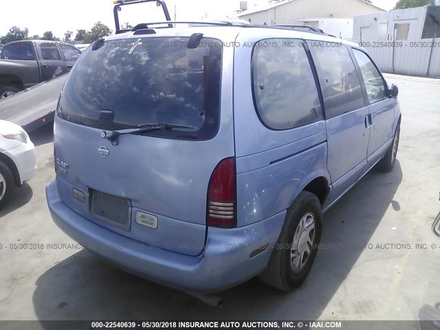 4N2DN11W8TD837651 - 1996 NISSAN QUEST XE/GXE BLUE photo 4