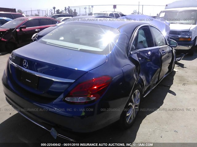 55SWF4JB1HU206164 - 2017 MERCEDES-BENZ C 300 BLUE photo 4