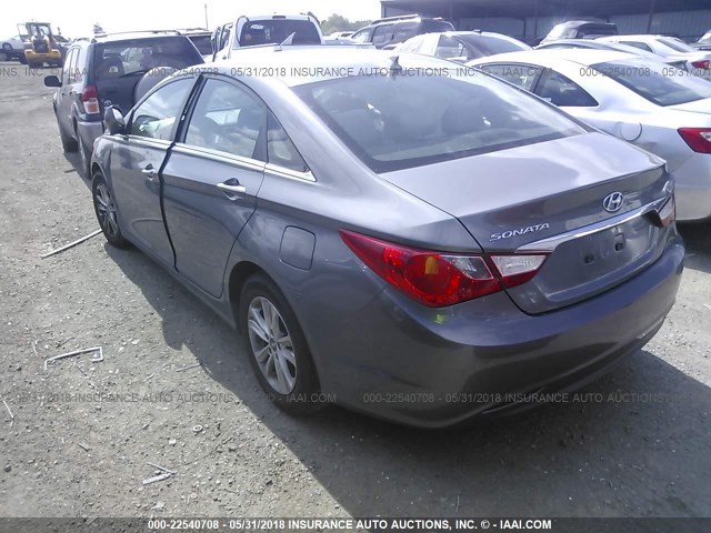 5NPEB4AC0DH696951 - 2013 HYUNDAI SONATA GLS GRAY photo 3