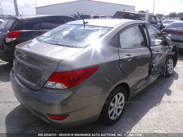 KMHCT4AE0DU478791 - 2013 HYUNDAI ACCENT GLS/GS TAN photo 4