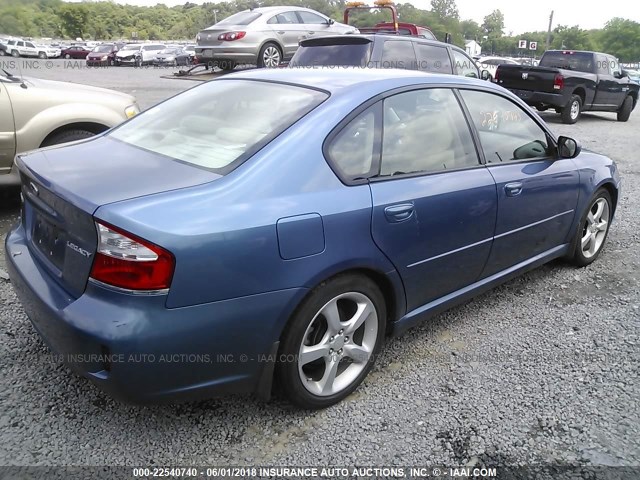 4S3BL626087212792 - 2008 SUBARU LEGACY 2.5I LIMITED BLUE photo 4