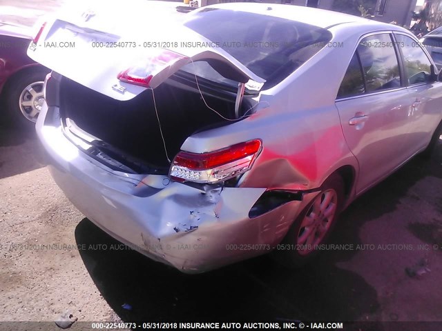 4T4BF3EK9AR064603 - 2010 TOYOTA CAMRY SE/LE/XLE SILVER photo 6