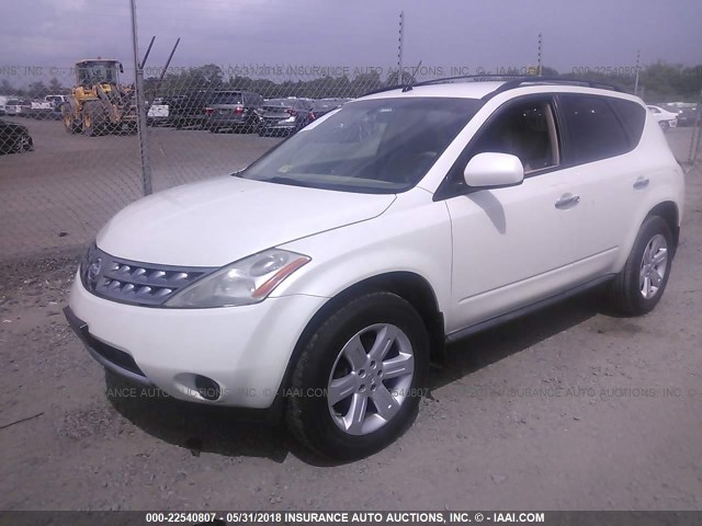 JN8AZ08T77W507210 - 2007 NISSAN MURANO SL/SE/S WHITE photo 2