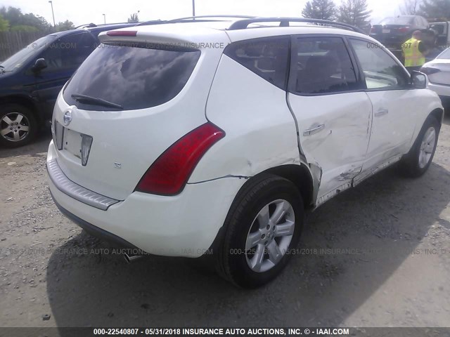 JN8AZ08T77W507210 - 2007 NISSAN MURANO SL/SE/S WHITE photo 4