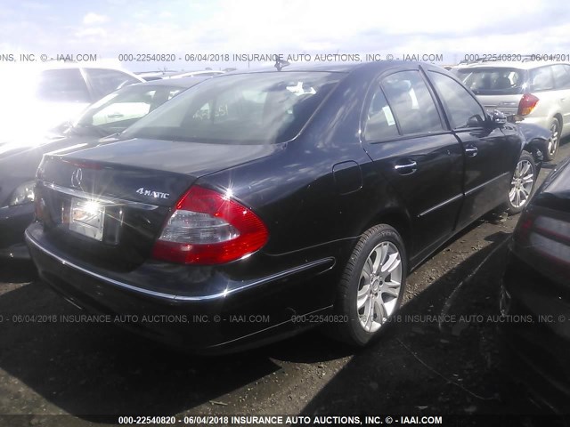 WDBUF87X19B378166 - 2009 MERCEDES-BENZ E 350 4MATIC BLACK photo 4