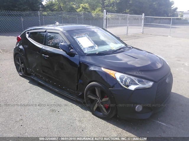 KMHTC6AEXDU097185 - 2013 HYUNDAI VELOSTER TURBO BLACK photo 1