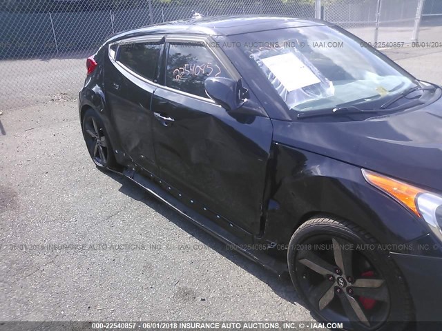 KMHTC6AEXDU097185 - 2013 HYUNDAI VELOSTER TURBO BLACK photo 6