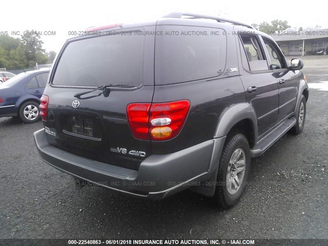 5TDBT44A54S224054 - 2004 TOYOTA SEQUOIA SR5 BLACK photo 4