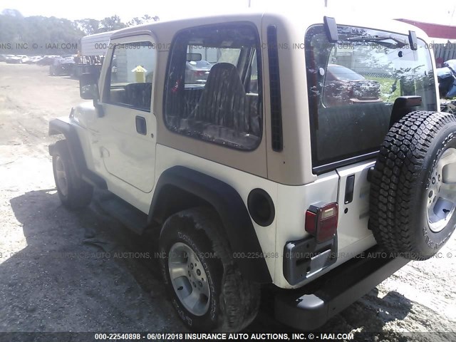 1J4FY19S9XP471458 - 1999 JEEP WRANGLER / TJ SPORT WHITE photo 3