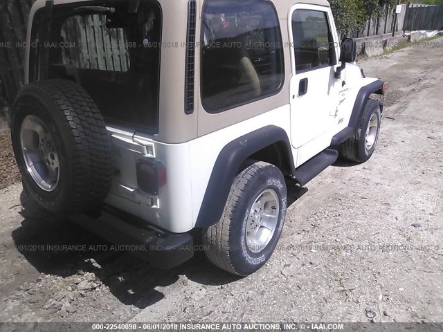 1J4FY19S9XP471458 - 1999 JEEP WRANGLER / TJ SPORT WHITE photo 4