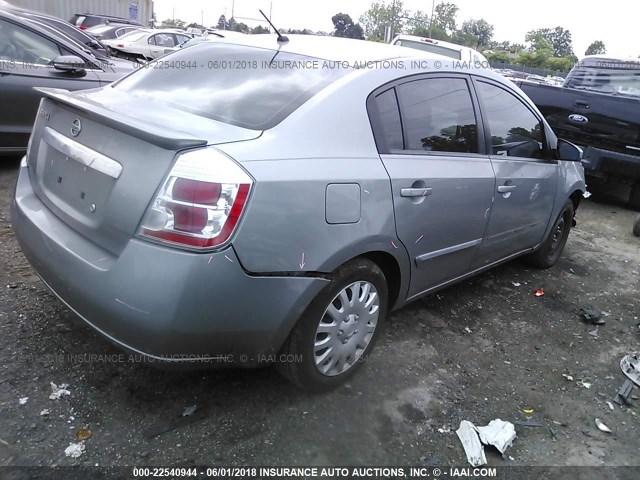 3N1AB6AP5CL729456 - 2012 NISSAN SENTRA 2.0/2.0S/SR/2.0SL GRAY photo 4