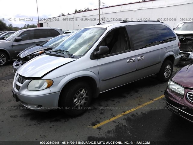 1B4GP44342B597812 - 2002 DODGE GRAND CARAVAN SPORT SILVER photo 2