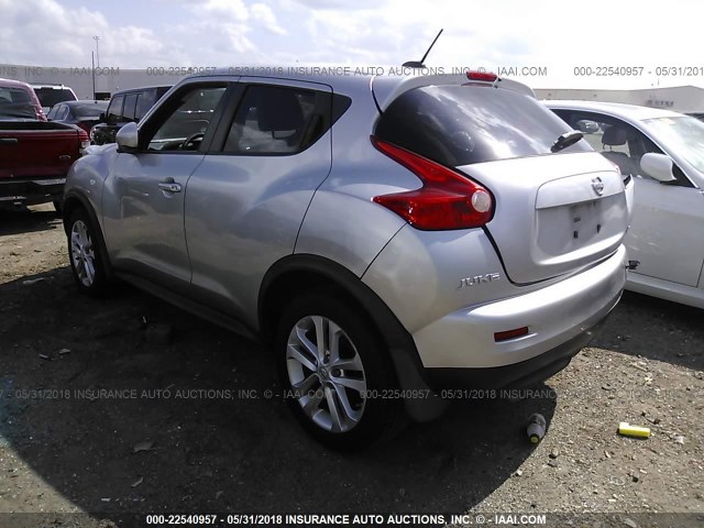 JN8AF5MRXBT009691 - 2011 NISSAN JUKE S/SV/SL SILVER photo 3