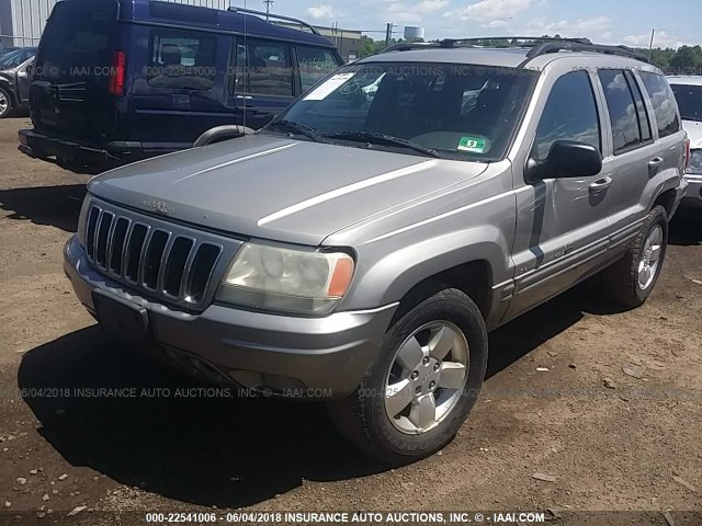 1J4GW58N21C691861 - 2001 JEEP GRAND CHEROKEE LIMITED GRAY photo 2