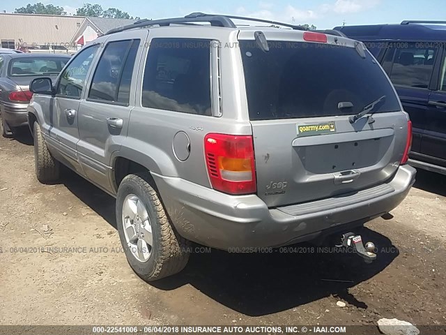 1J4GW58N21C691861 - 2001 JEEP GRAND CHEROKEE LIMITED GRAY photo 3