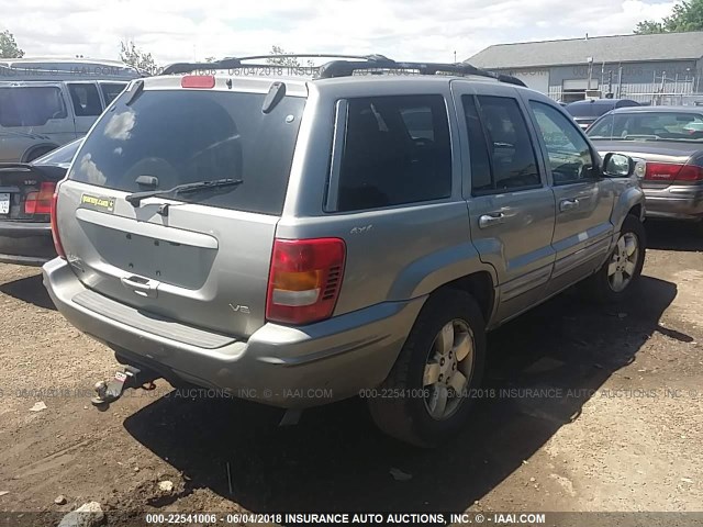 1J4GW58N21C691861 - 2001 JEEP GRAND CHEROKEE LIMITED GRAY photo 4