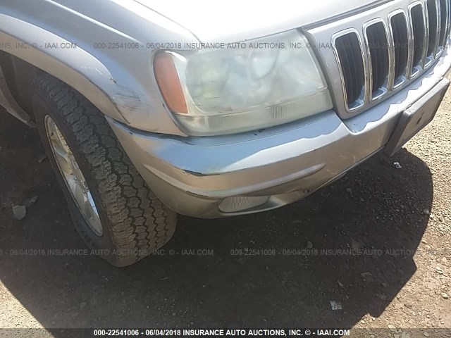 1J4GW58N21C691861 - 2001 JEEP GRAND CHEROKEE LIMITED GRAY photo 6